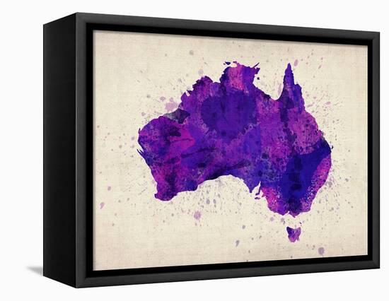 Australia Paint Splashes Map-Michael Tompsett-Framed Stretched Canvas