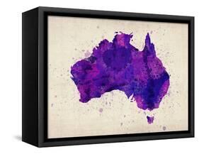 Australia Paint Splashes Map-Michael Tompsett-Framed Stretched Canvas