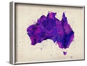 Australia Paint Splashes Map-Michael Tompsett-Framed Art Print