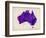 Australia Paint Splashes Map-Michael Tompsett-Framed Art Print