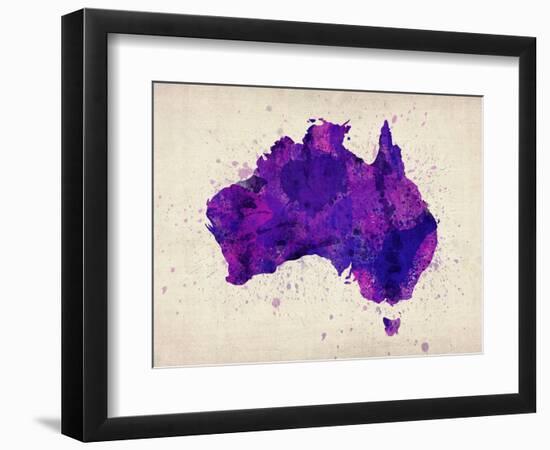 Australia Paint Splashes Map-Michael Tompsett-Framed Art Print