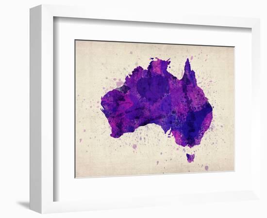 Australia Paint Splashes Map-Michael Tompsett-Framed Art Print