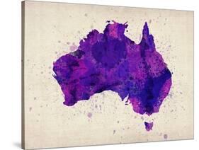 Australia Paint Splashes Map-Michael Tompsett-Stretched Canvas