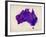 Australia Paint Splashes Map-Michael Tompsett-Framed Art Print