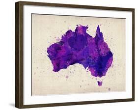 Australia Paint Splashes Map-Michael Tompsett-Framed Art Print