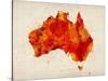 Australia Paint Splashes Map-Michael Tompsett-Stretched Canvas