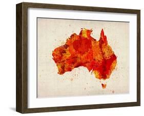 Australia Paint Splashes Map-Michael Tompsett-Framed Art Print