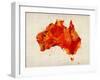 Australia Paint Splashes Map-Michael Tompsett-Framed Art Print