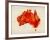 Australia Paint Splashes Map-Michael Tompsett-Framed Art Print