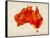 Australia Paint Splashes Map-Michael Tompsett-Framed Stretched Canvas