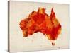 Australia Paint Splashes Map-Michael Tompsett-Stretched Canvas