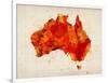 Australia Paint Splashes Map-Michael Tompsett-Framed Art Print