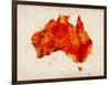 Australia Paint Splashes Map-Michael Tompsett-Framed Art Print