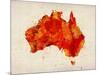 Australia Paint Splashes Map-Michael Tompsett-Mounted Art Print