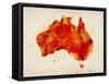 Australia Paint Splashes Map-Michael Tompsett-Framed Stretched Canvas