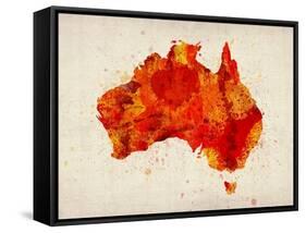 Australia Paint Splashes Map-Michael Tompsett-Framed Stretched Canvas