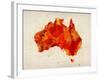 Australia Paint Splashes Map-Michael Tompsett-Framed Art Print