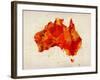 Australia Paint Splashes Map-Michael Tompsett-Framed Art Print