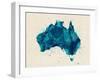 Australia Paint Splashes Map-Michael Tompsett-Framed Art Print