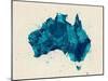 Australia Paint Splashes Map-Michael Tompsett-Mounted Art Print