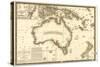 Australia - Panoramic Map-Lantern Press-Stretched Canvas