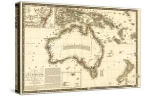 Australia - Panoramic Map-Lantern Press-Stretched Canvas