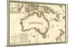 Australia - Panoramic Map-Lantern Press-Mounted Art Print