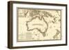 Australia - Panoramic Map-Lantern Press-Framed Premium Giclee Print