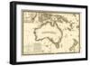 Australia - Panoramic Map-Lantern Press-Framed Premium Giclee Print