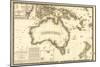 Australia - Panoramic Map-Lantern Press-Mounted Premium Giclee Print