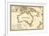 Australia - Panoramic Map-Lantern Press-Framed Art Print