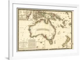 Australia - Panoramic Map-Lantern Press-Framed Art Print