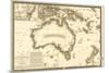 Australia - Panoramic Map-Lantern Press-Mounted Art Print