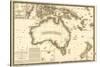 Australia - Panoramic Map-Lantern Press-Stretched Canvas