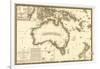 Australia - Panoramic Map-Lantern Press-Framed Art Print