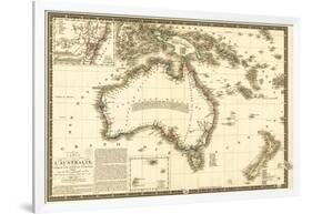 Australia - Panoramic Map-Lantern Press-Framed Art Print