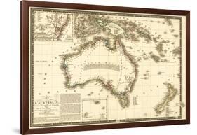 Australia - Panoramic Map-Lantern Press-Framed Art Print