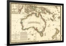 Australia - Panoramic Map-Lantern Press-Framed Art Print