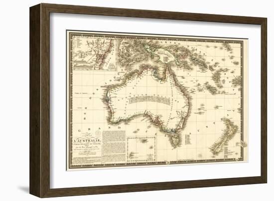 Australia - Panoramic Map-Lantern Press-Framed Art Print