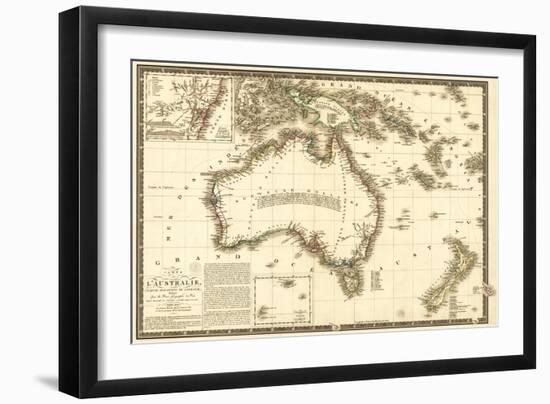 Australia - Panoramic Map-Lantern Press-Framed Art Print