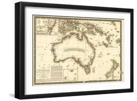 Australia - Panoramic Map-Lantern Press-Framed Art Print