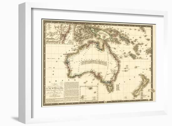 Australia - Panoramic Map-Lantern Press-Framed Art Print