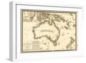 Australia - Panoramic Map-Lantern Press-Framed Art Print