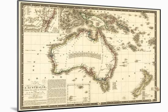 Australia - Panoramic Map-Lantern Press-Mounted Art Print