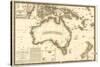 Australia - Panoramic Map-Lantern Press-Stretched Canvas