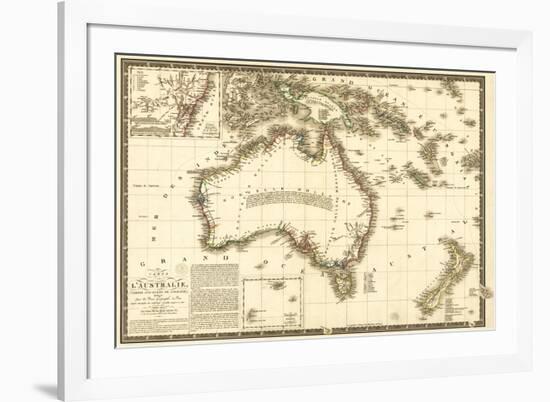 Australia - Panoramic Map-Lantern Press-Framed Premium Giclee Print