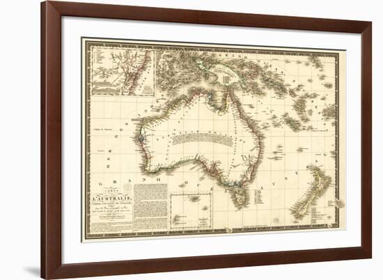 Australia - Panoramic Map-Lantern Press-Framed Premium Giclee Print