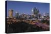 Australia, Perth, City Skyline from Kings Park, Dusk-Walter Bibikow-Stretched Canvas