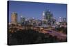 Australia, Perth, City Skyline from Kings Park, Dusk-Walter Bibikow-Stretched Canvas