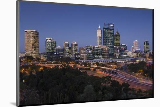 Australia, Perth, City Skyline from Kings Park, Dusk-Walter Bibikow-Mounted Photographic Print